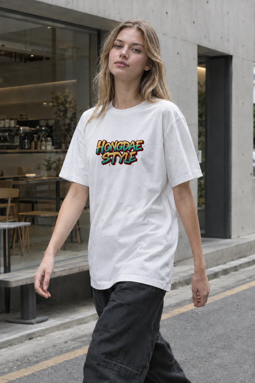 "Hongdae Style" Heavyweight Unisex Crewneck T-shirt | Gildan 5000