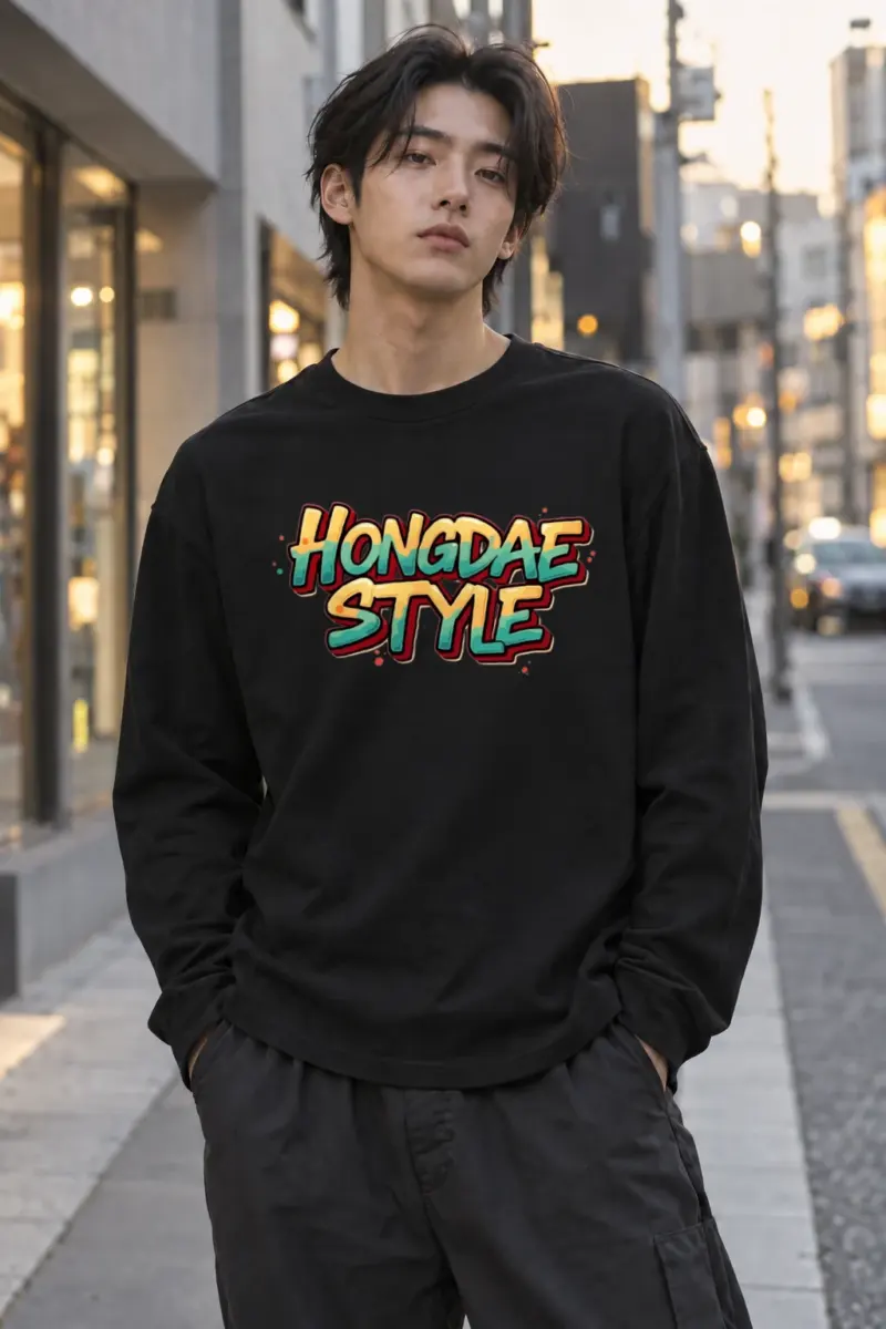 "Hongdae Style" Unisex Longsleeve T-shirt | Gildan 2400