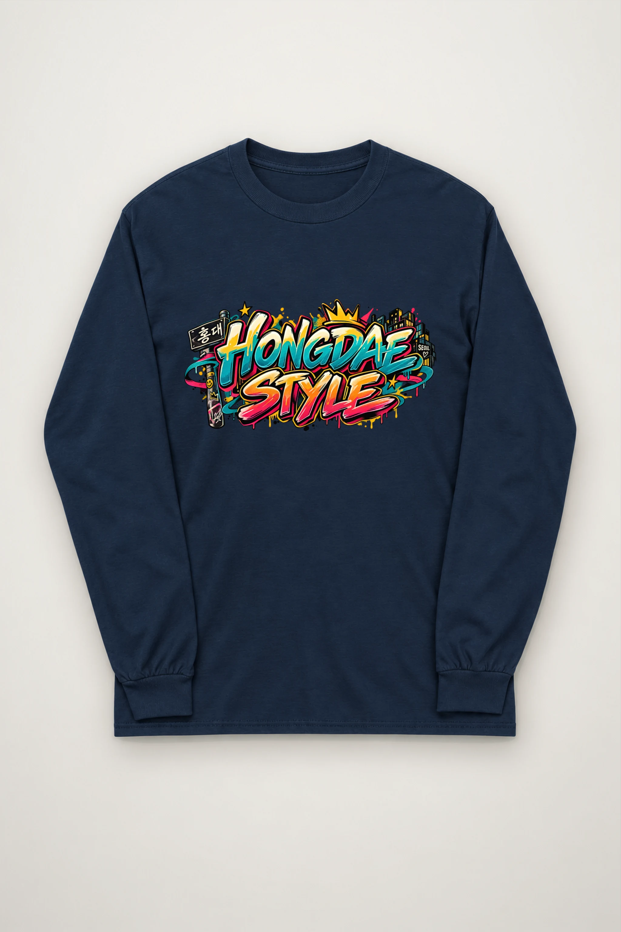 "Hongdae Street Graffiti" Unisex Longsleeve T-shirt