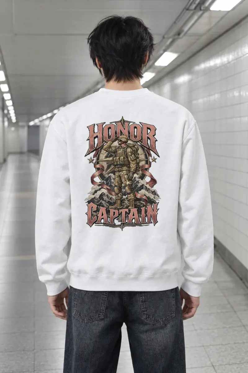 "Honor Captain" Heavy Blend Unisex Crewneck Sweatshirt | Gildan 18000