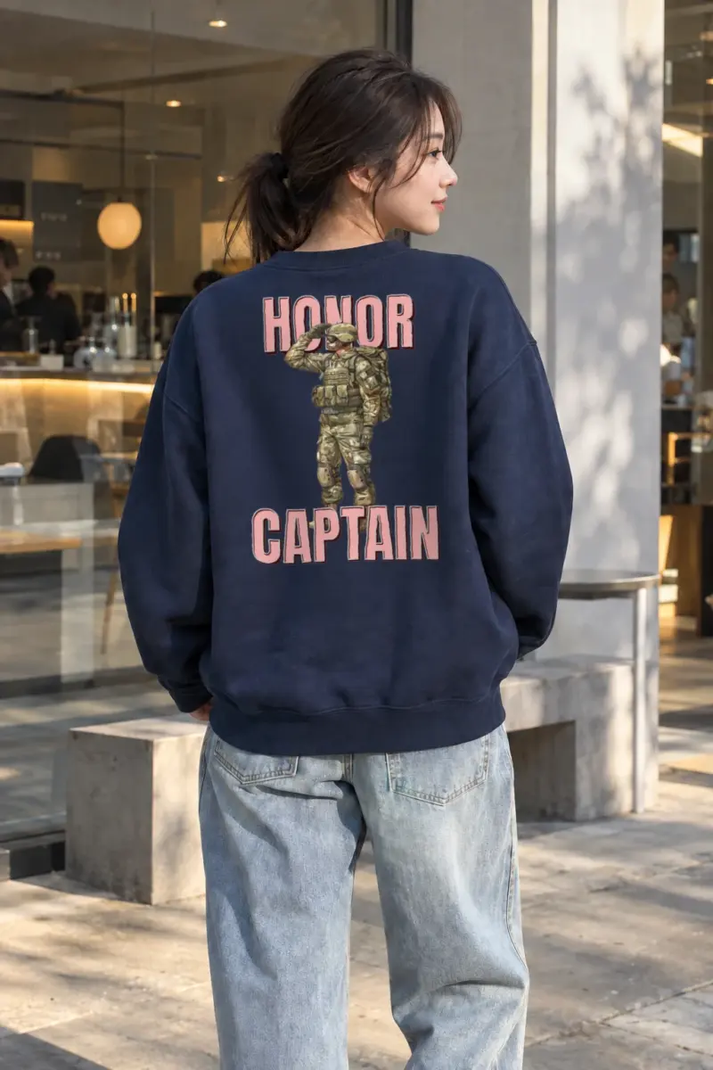 “Honor Captain” Heavy Blend Unisex Crewneck Sweatshirt | Gildan 18000