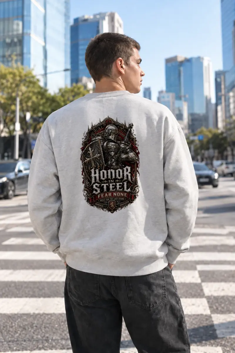 "Honor In Steel" Heavy Blend Unisex Crewneck Sweatshirt | Gildan 18000