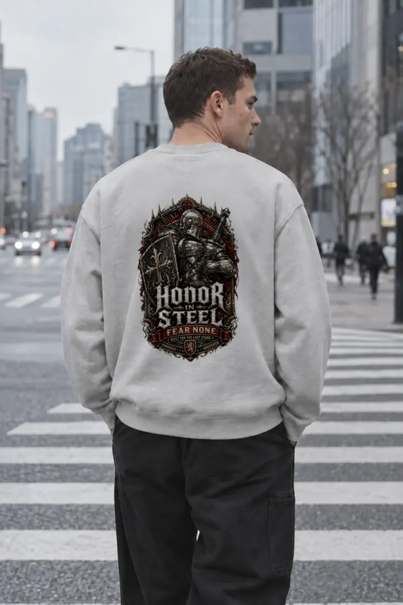 "Honor In Steel" Heavy Blend Unisex Crewneck Sweatshirt | Gildan 18000