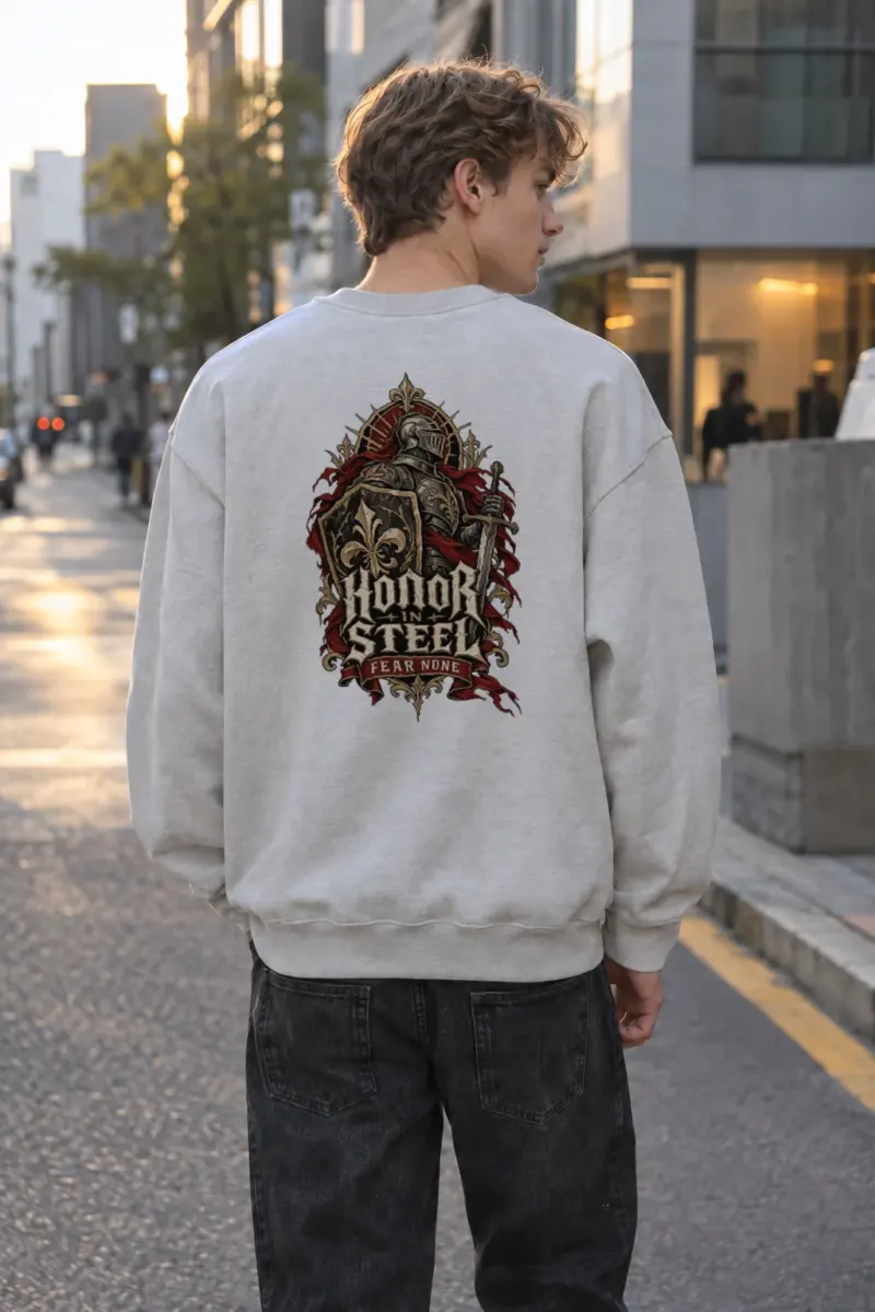"Honor In Steel" Heavy Blend Unisex Crewneck Sweatshirt | Gildan 18000