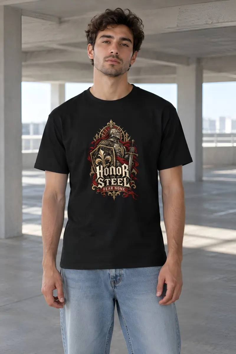"Honor In Steel" Heavyweight Unisex Crewneck T-shirt