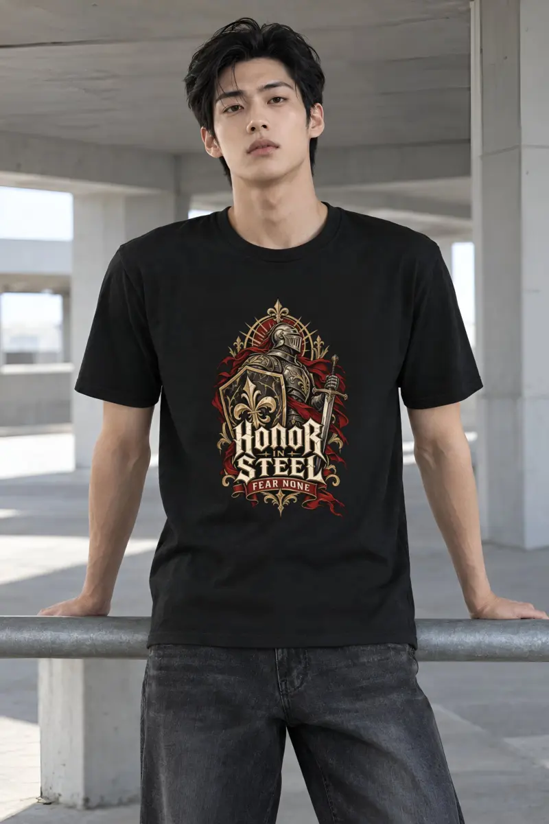 "Honor In Steel" Heavyweight Unisex Crewneck T-shirt