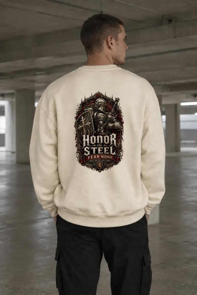 "Honor In Steel" Unisex Sponge Fleece Crewneck Sweatshirt | Bella + Canvas 3901