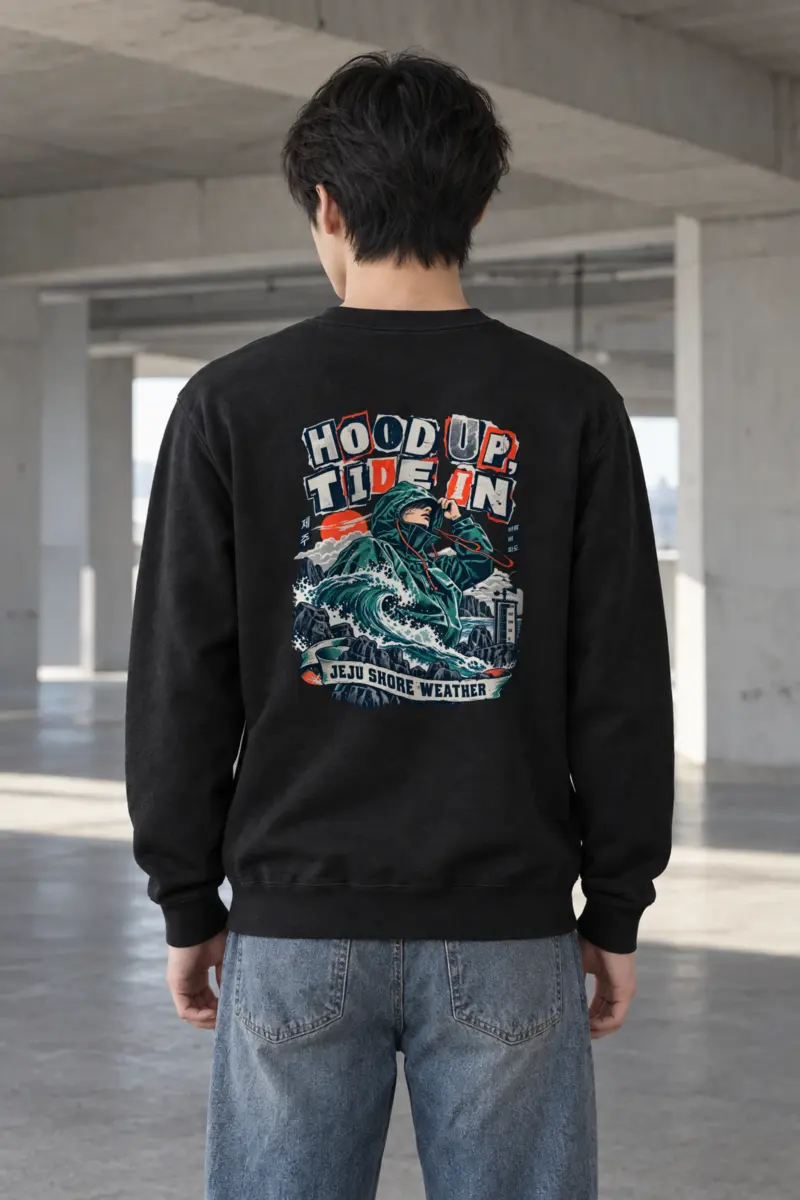 "Hood Up, Tide In" Heavy Blend Unisex Crewneck Sweatshirt