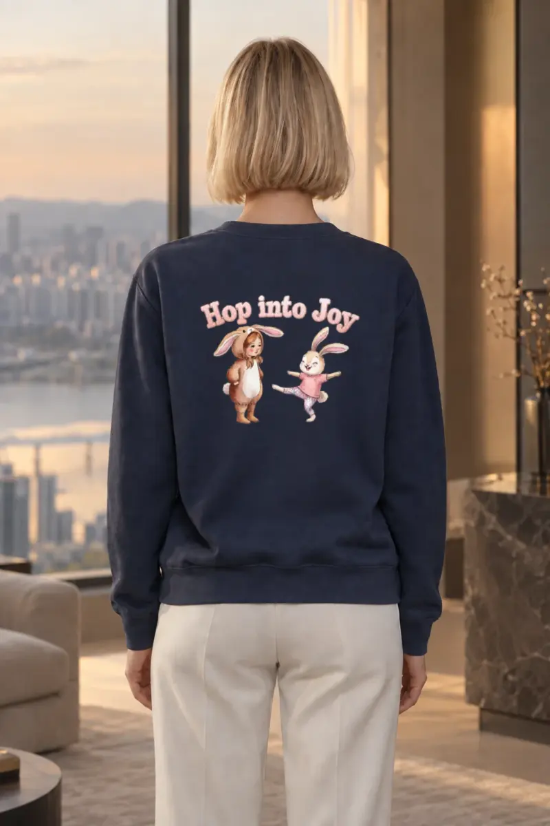 "Hop Into Joy" Heavy Blend Unisex Crewneck Sweatshirt | Gildan 18000