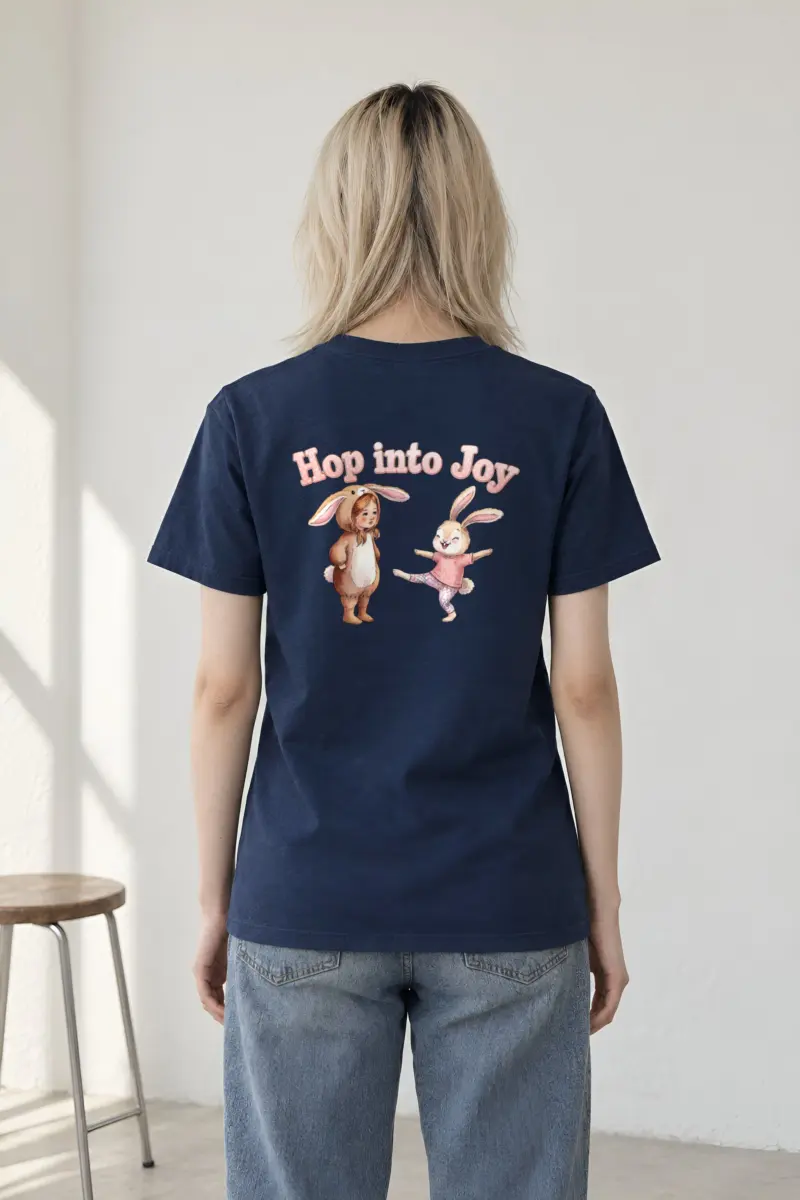"Hop Into Joy" Heavyweight Unisex Crewneck T-shirt