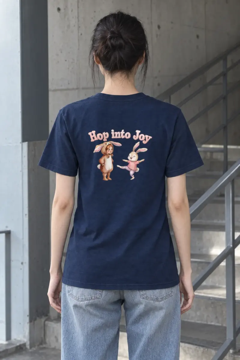 "Hop Into Joy" Heavyweight Unisex Crewneck T-shirt