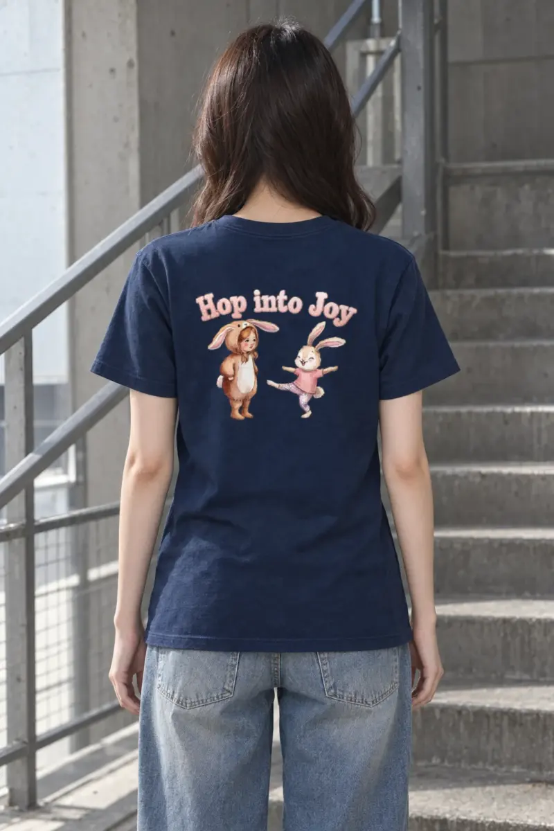 "Hop Into Joy" Heavyweight Unisex Crewneck T-shirt