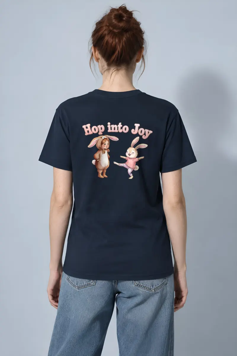 "Hop Into Joy" Heavyweight Unisex Crewneck T-shirt