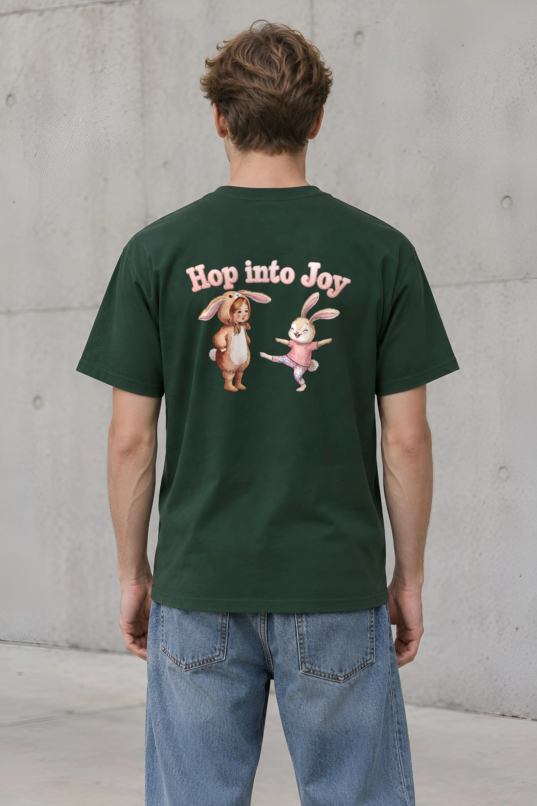 "Hop Into Joy" Heavyweight Unisex Crewneck T-shirt