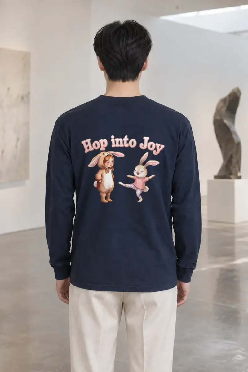 "Hop Into Joy" Unisex Longsleeve T-shirt | Gildan 2400