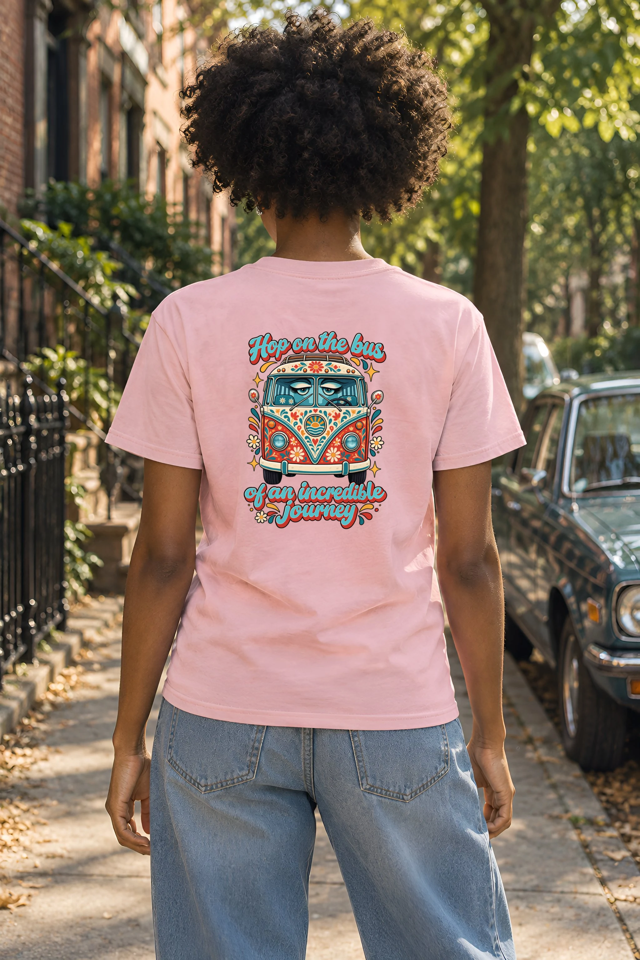 "Hop On The Bus" Heavyweight Unisex Crewneck T-shirt