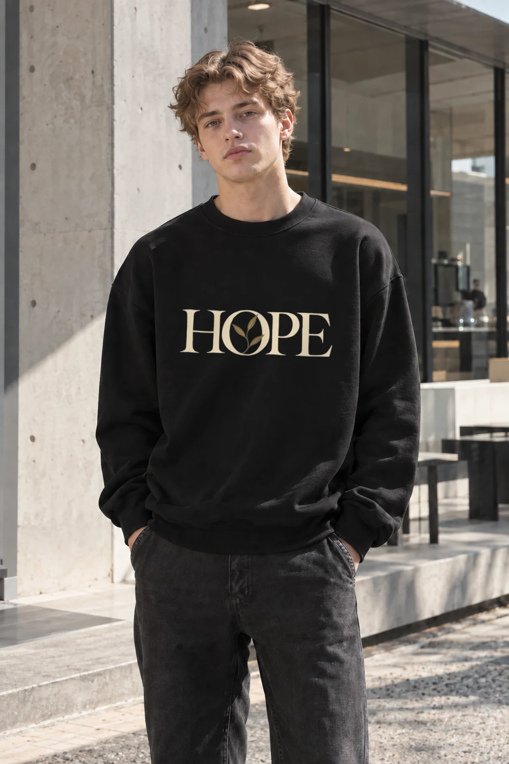 "Hope Botanical Serif" Heavy Blend Unisex Crewneck Sweatshirt | Gildan 18000