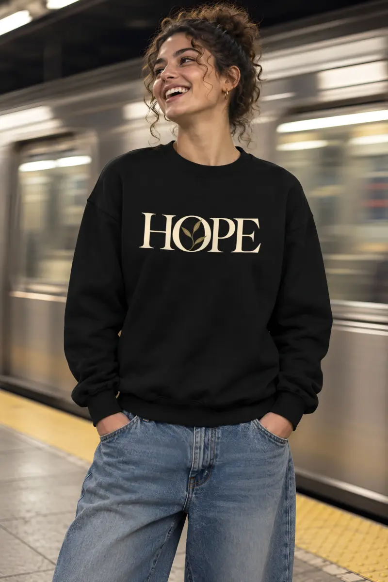 "Hope Botanical Serif" Heavy Blend Unisex Crewneck Sweatshirt