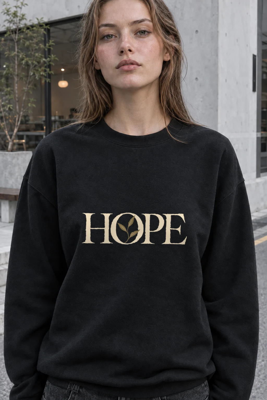 "Hope Botanical Serif" Heavy Blend Unisex Crewneck Sweatshirt | Gildan 18000
