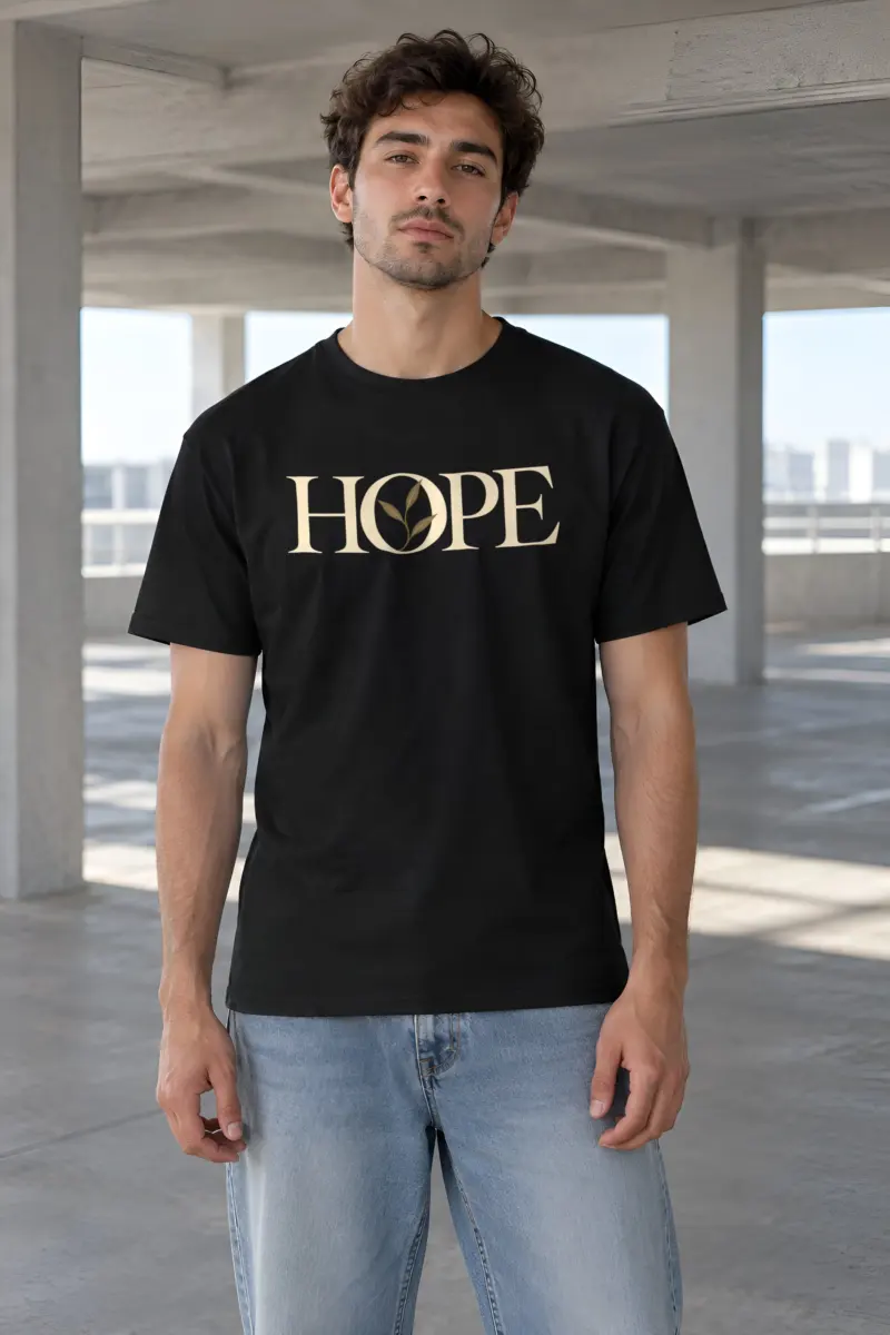 "Hope In Bloom" Heavyweight Unisex Crewneck T-shirt
