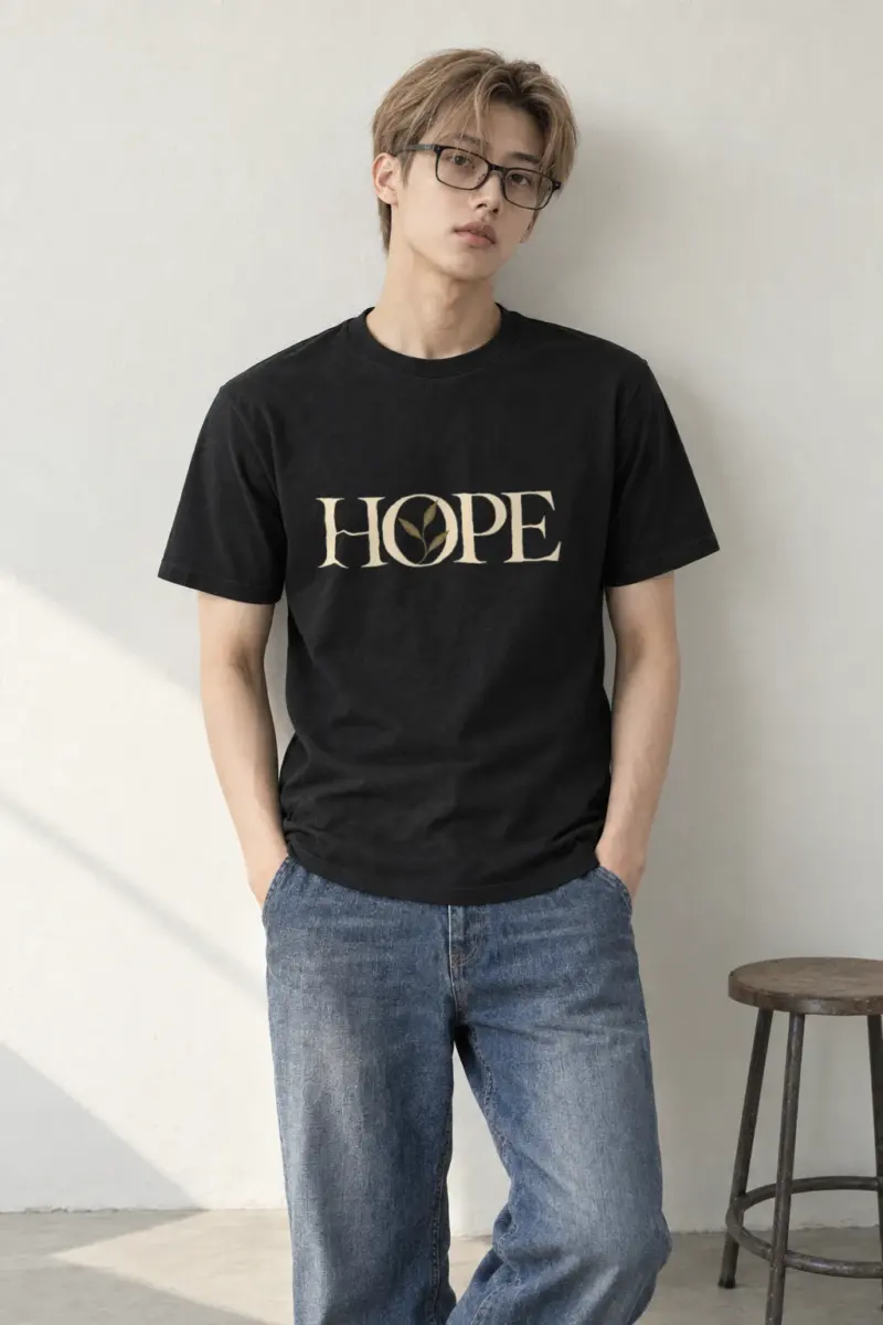 "Hope In Bloom" Heavyweight Unisex Crewneck T-shirt | Gildan 5000
