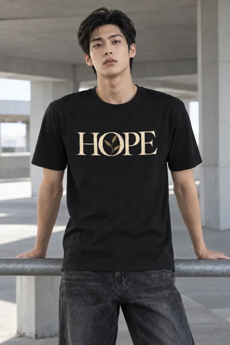 "Hope In Bloom" Heavyweight Unisex Crewneck T-shirt