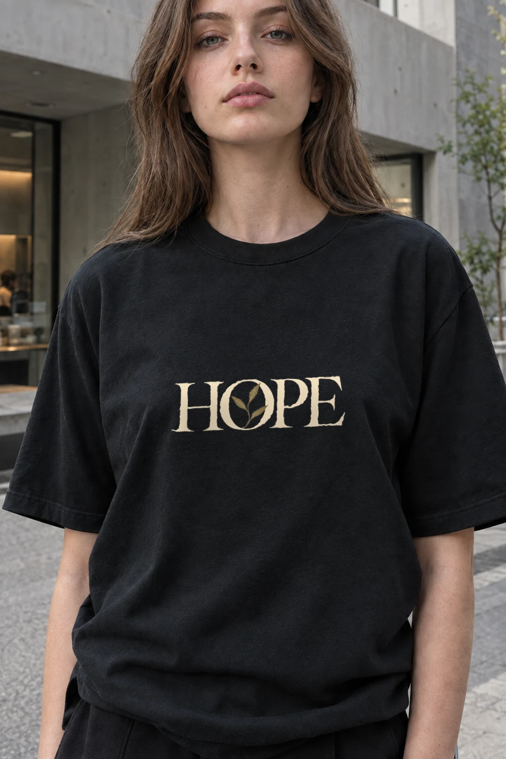 "Hope In Bloom" Heavyweight Unisex Crewneck T-shirt | Gildan 5000