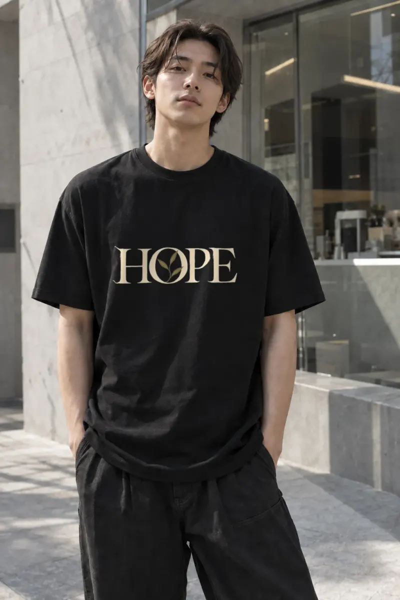 "Hope In Bloom" Heavyweight Unisex Crewneck T-shirt | Gildan 5000