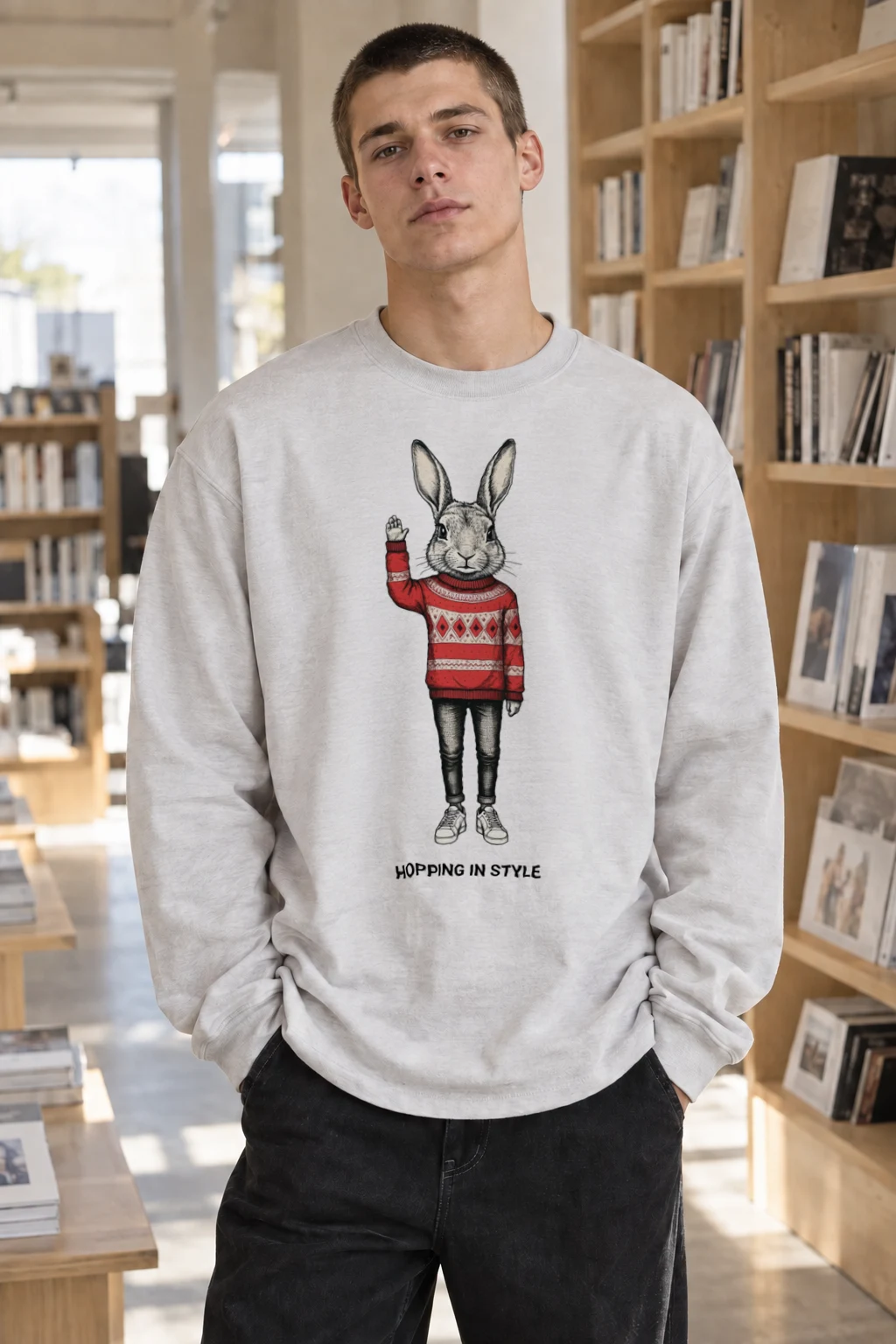 "Hopping In Style" Unisex Longsleeve T-shirt | Gildan 2400
