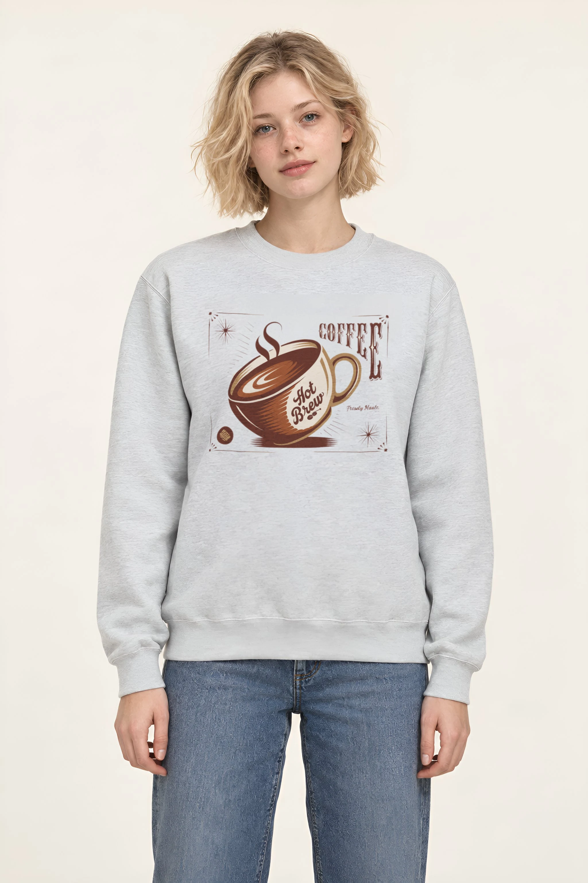 "Hot Brew Coffee" Heavy Blend Unisex Crewneck Sweatshirt