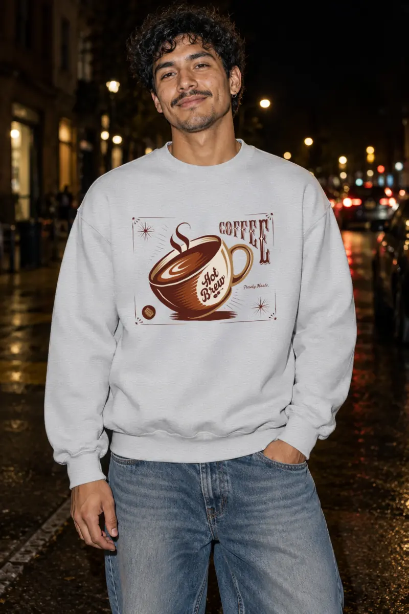 "Hot Brew Coffee" Heavy Blend Unisex Crewneck Sweatshirt