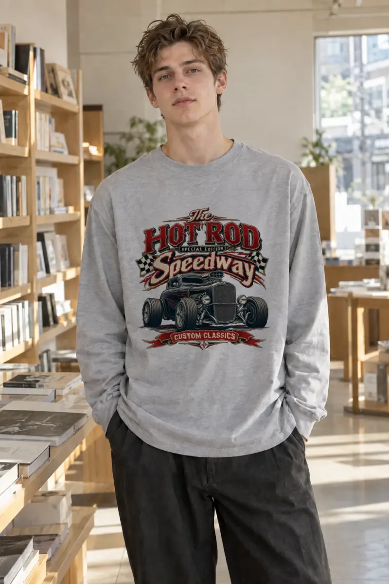 "Hot Rod Speedway" Unisex Longsleeve T-shirt | Gildan 2400
