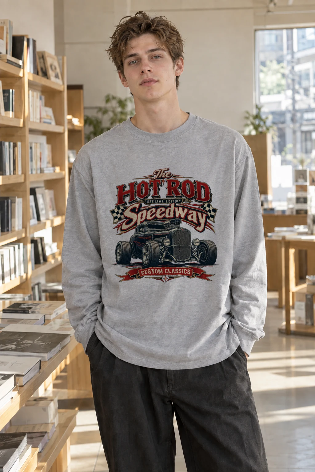 "Hot Rod Speedway" Unisex Longsleeve T-shirt | Gildan 2400