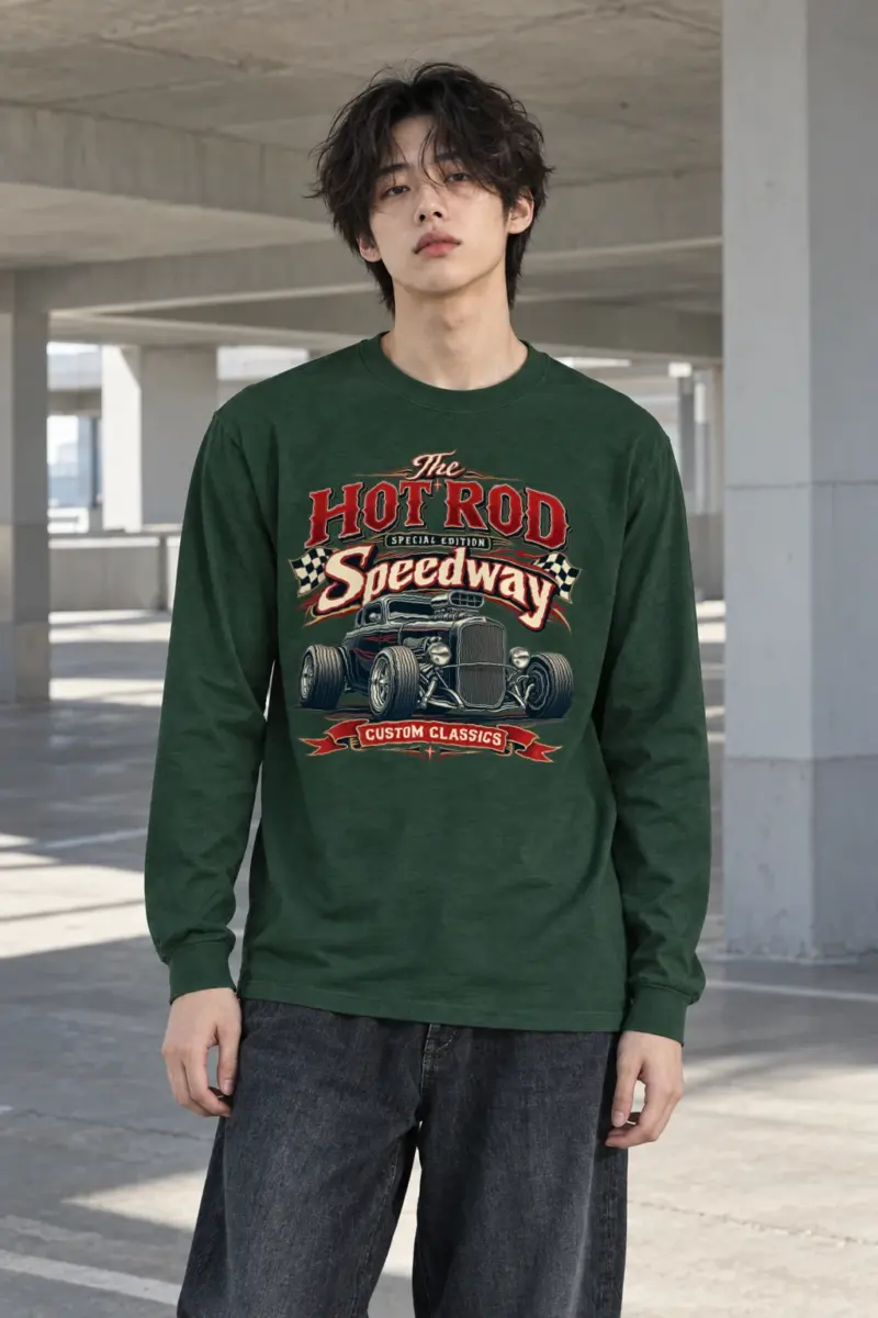 "Hot Rod Speedway" Unisex Longsleeve T-shirt | Gildan 2400
