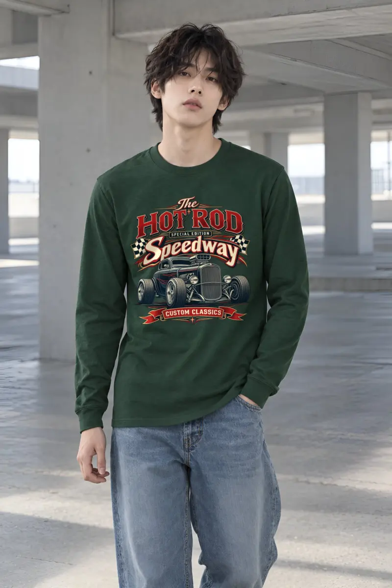 "Hot Rod Speedway" Unisex Longsleeve T-shirt