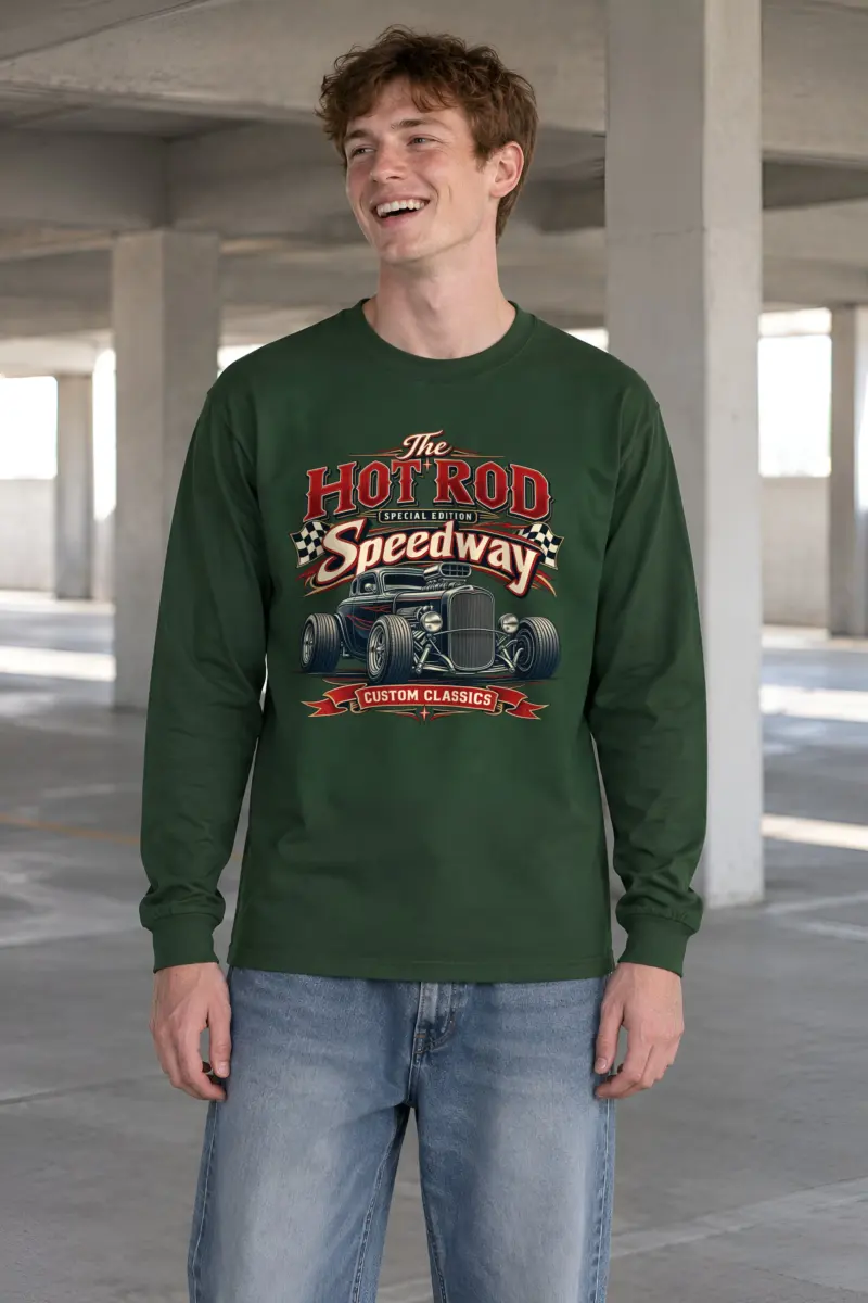 "Hot Rod Speedway" Unisex Longsleeve T-shirt