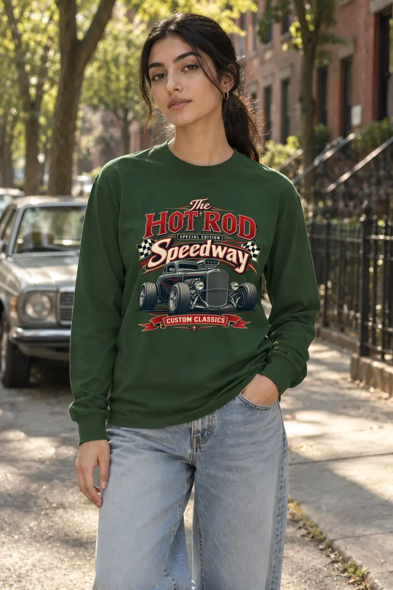 "Hot Rod Speedway" Unisex Longsleeve T-shirt
