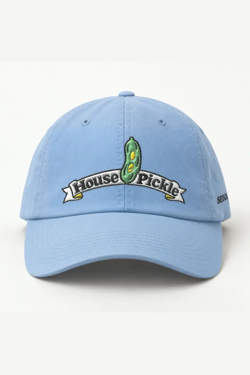 "House Pickle" Classic Dad Hat · Embroidered — light-blue/cap-front