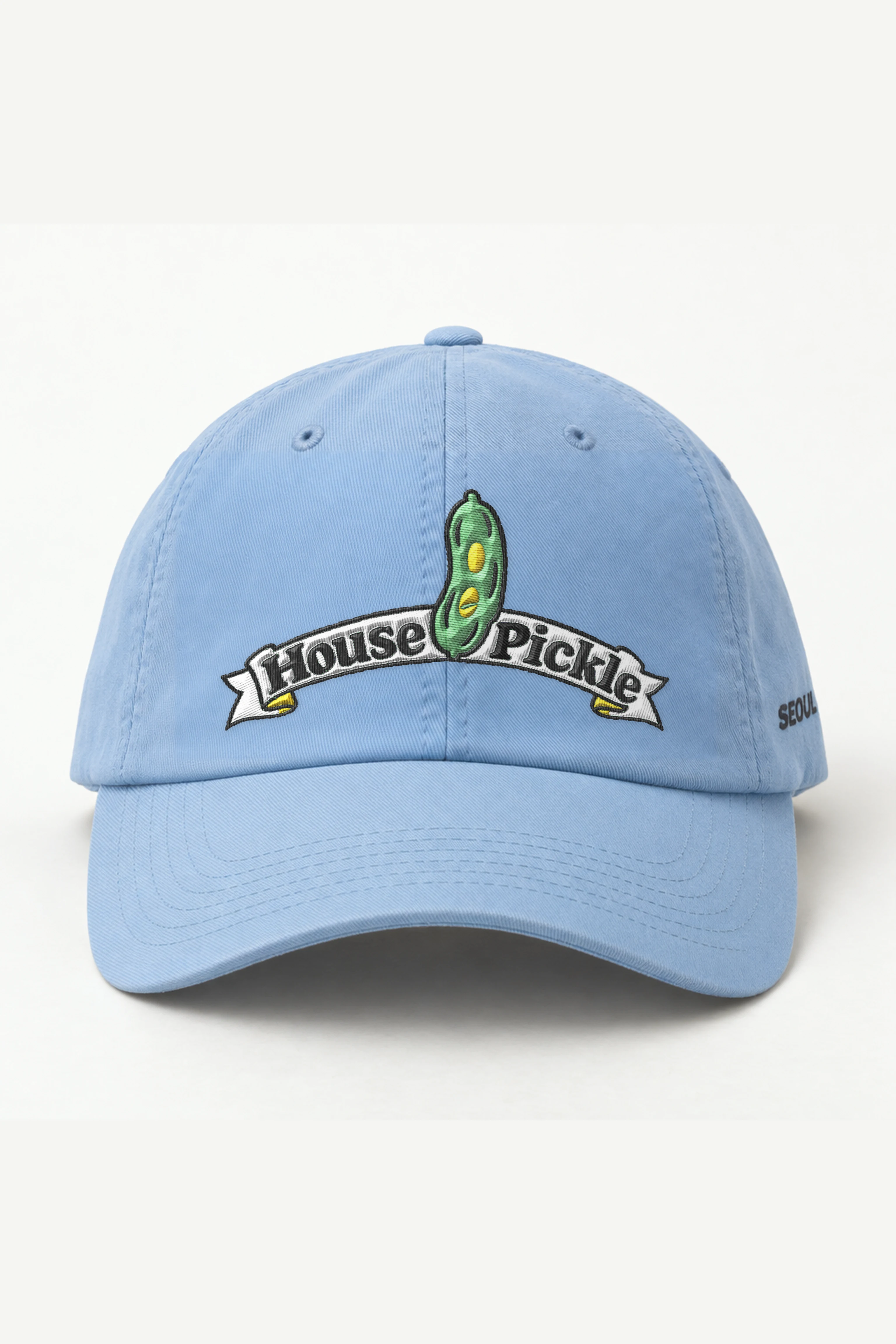 "House Pickle" Classic Dad Hat · Embroidered — light-blue/cap-front