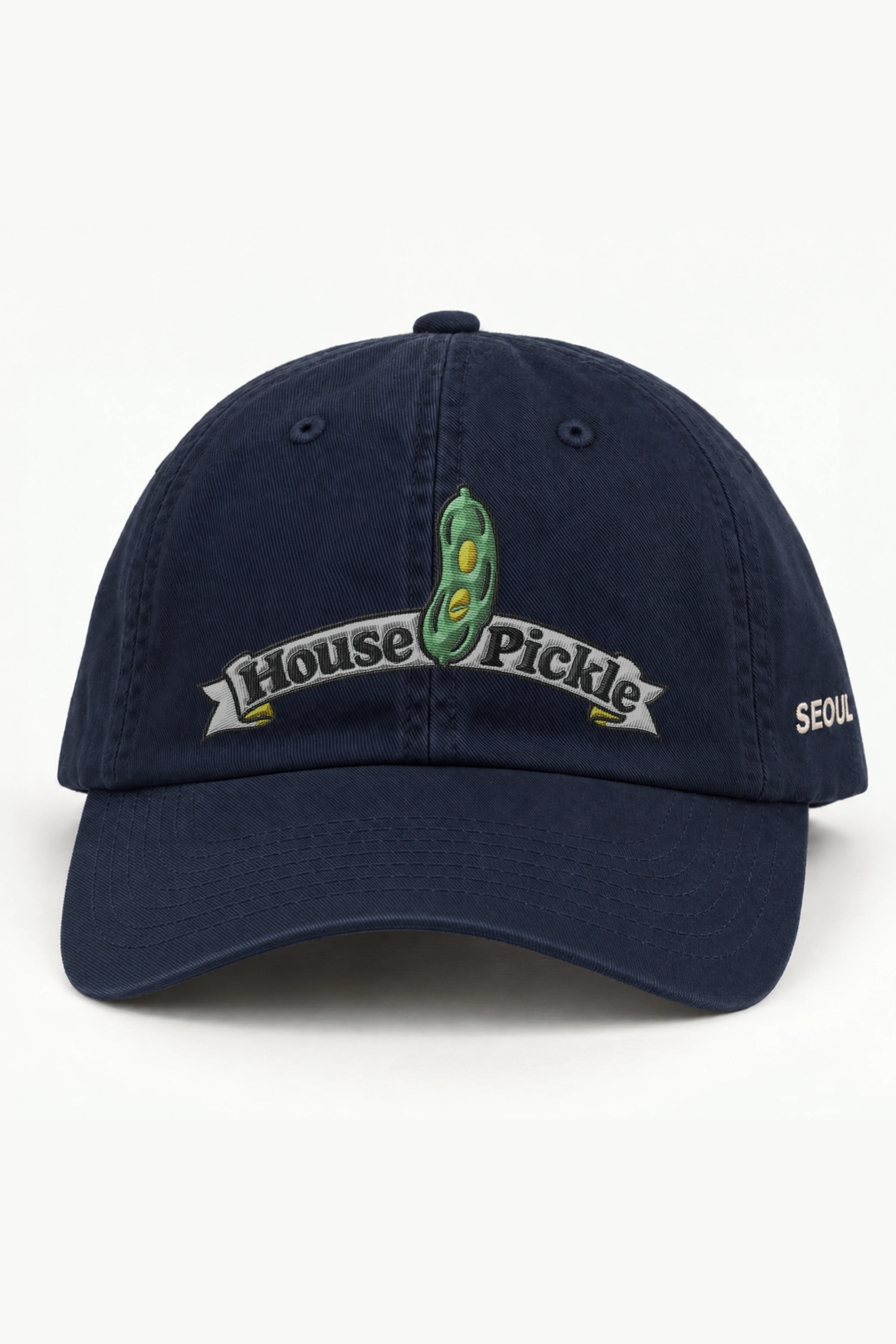 "House Pickle" Classic Dad Hat · Embroidered — navy/cap-front