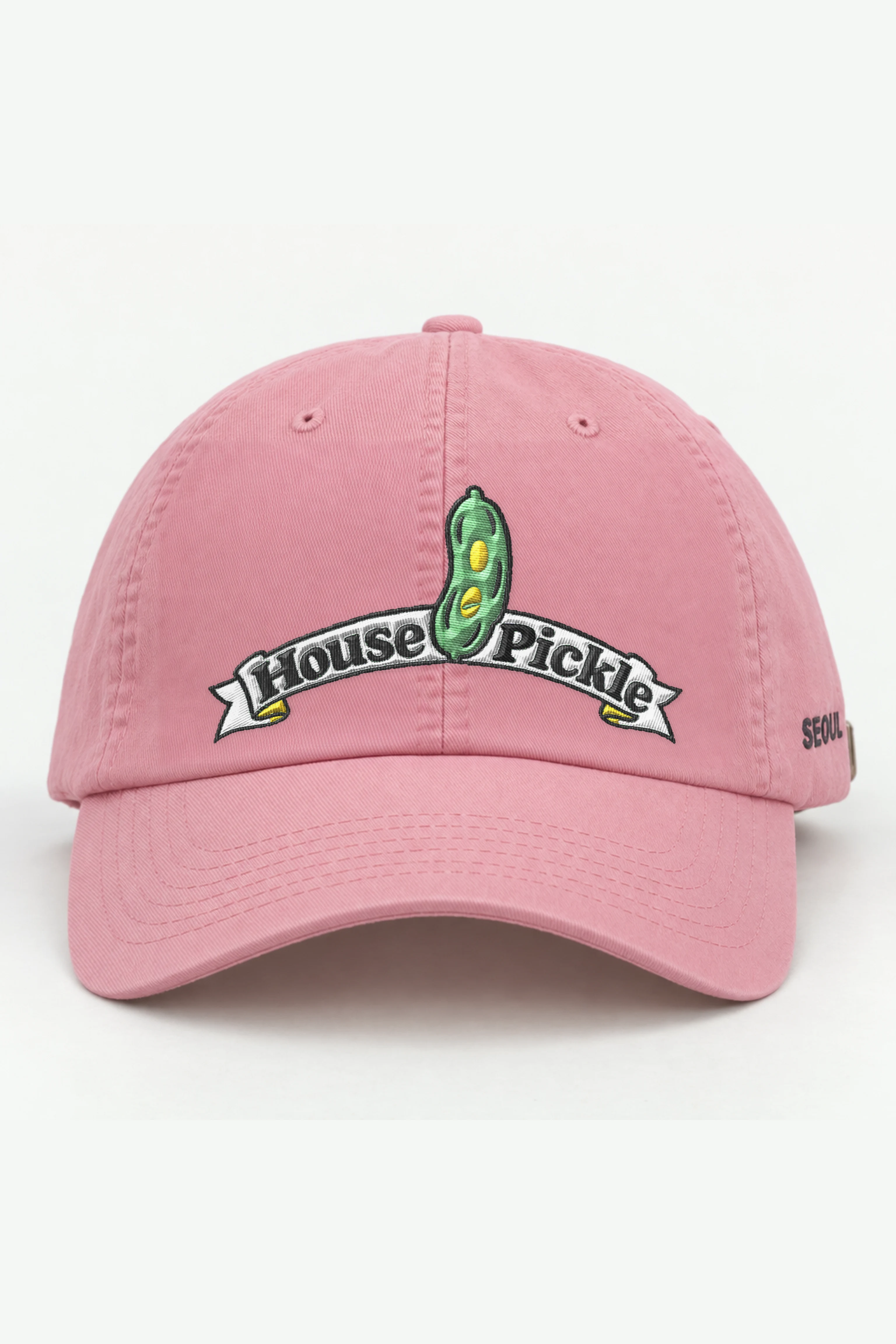 "House Pickle" Classic Dad Hat · Embroidered — pink/cap-front