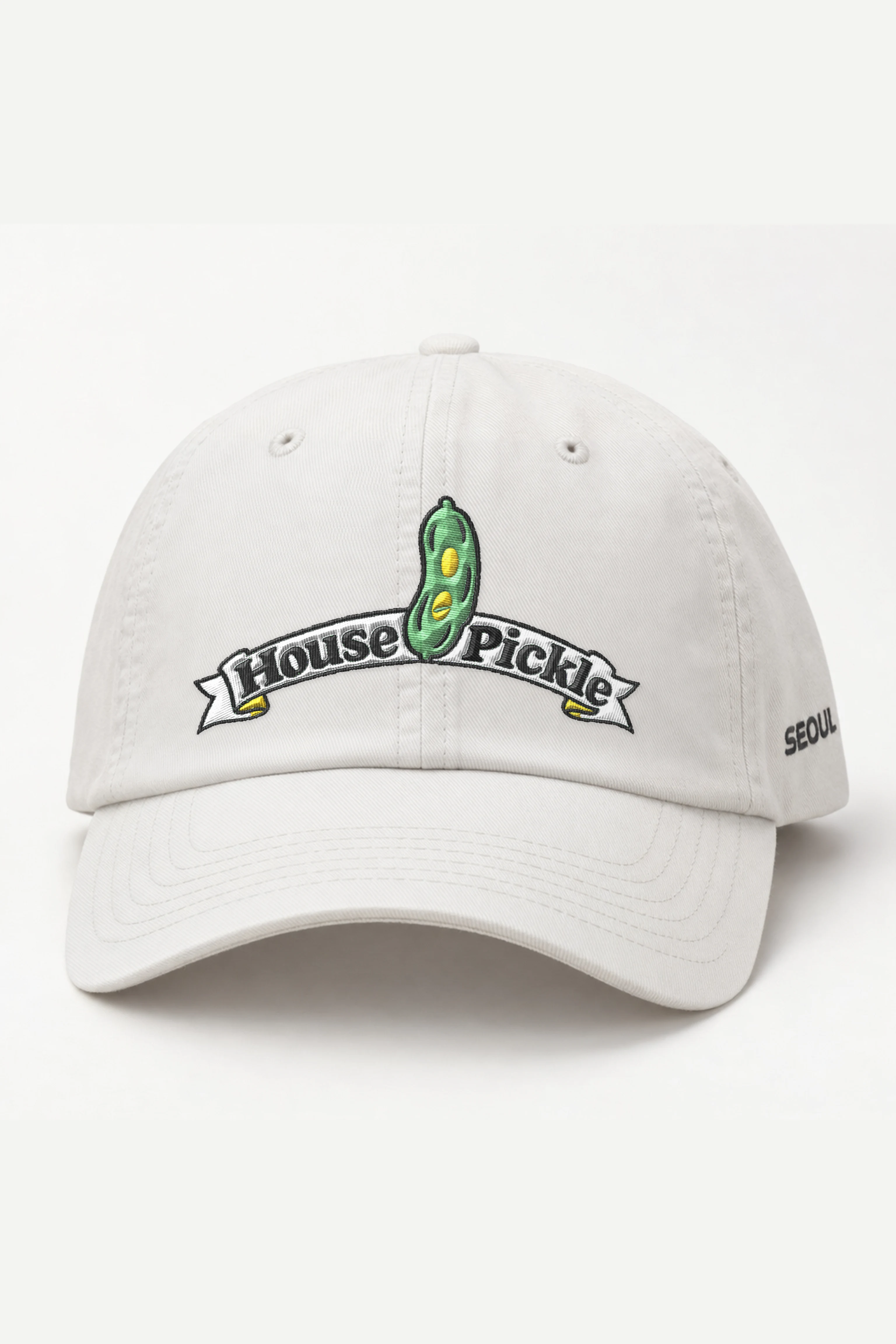 "House Pickle" Classic Dad Hat · Embroidered — white/cap-front