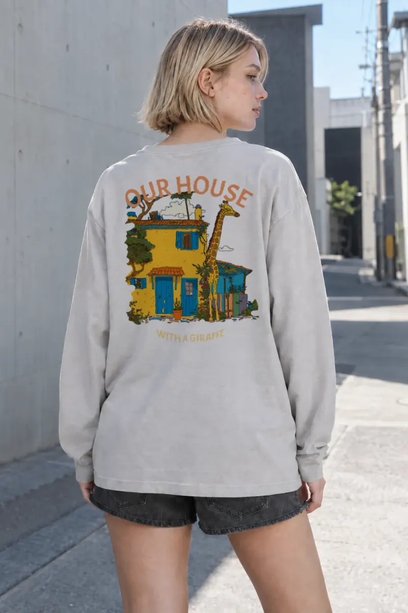"House With A Giraffe" Unisex Longsleeve T-shirt | Gildan 2400