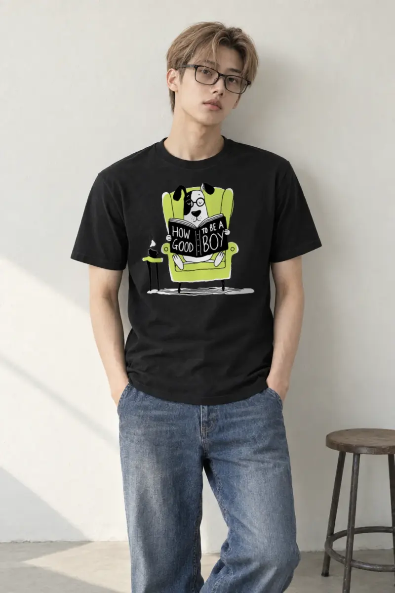 "How To Be A Good Boy" Heavyweight Unisex Crewneck T-shirt | Gildan 5000