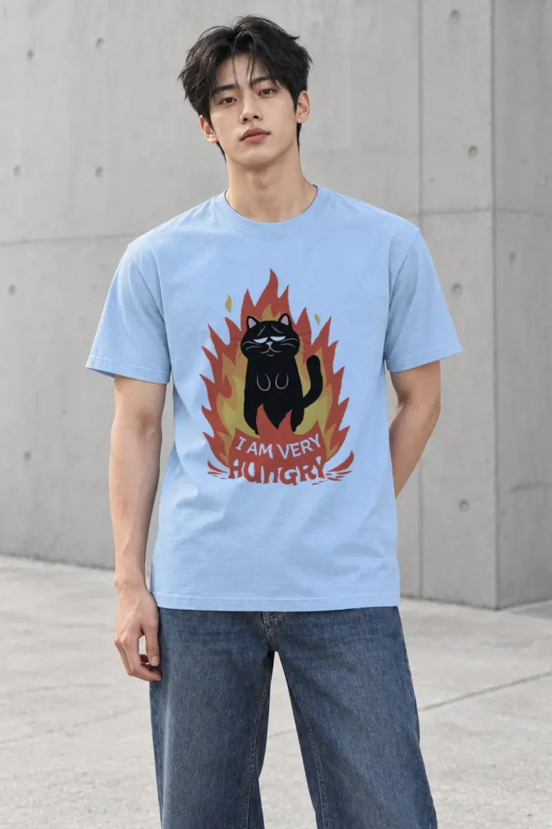 "I Am Very Hungry" Heavyweight Unisex Crewneck T-shirt | Gildan 5000