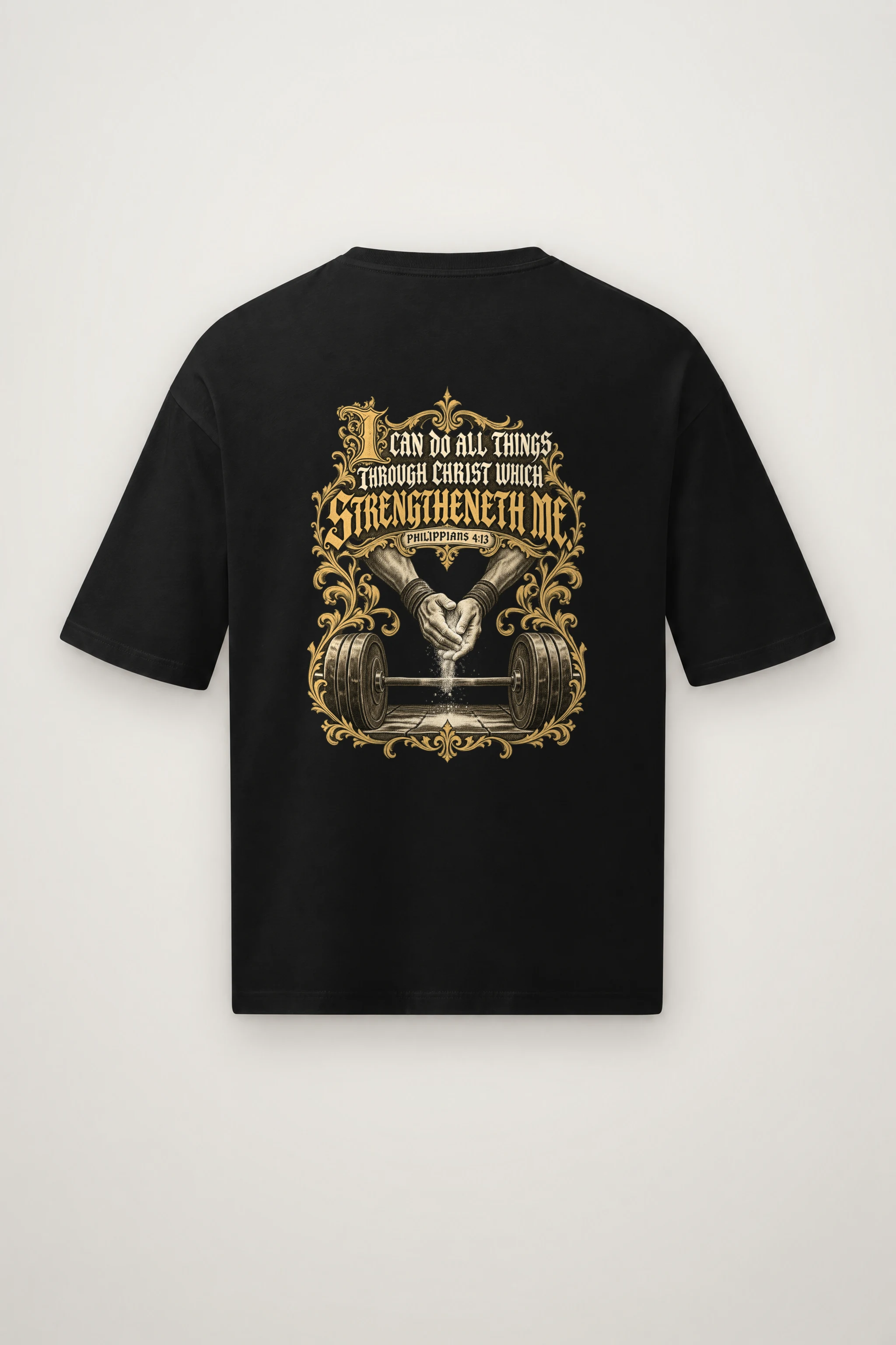 "I Can Do All Things Through Christ" Men's Oversized Heavyweight Crewneck T-Shirt