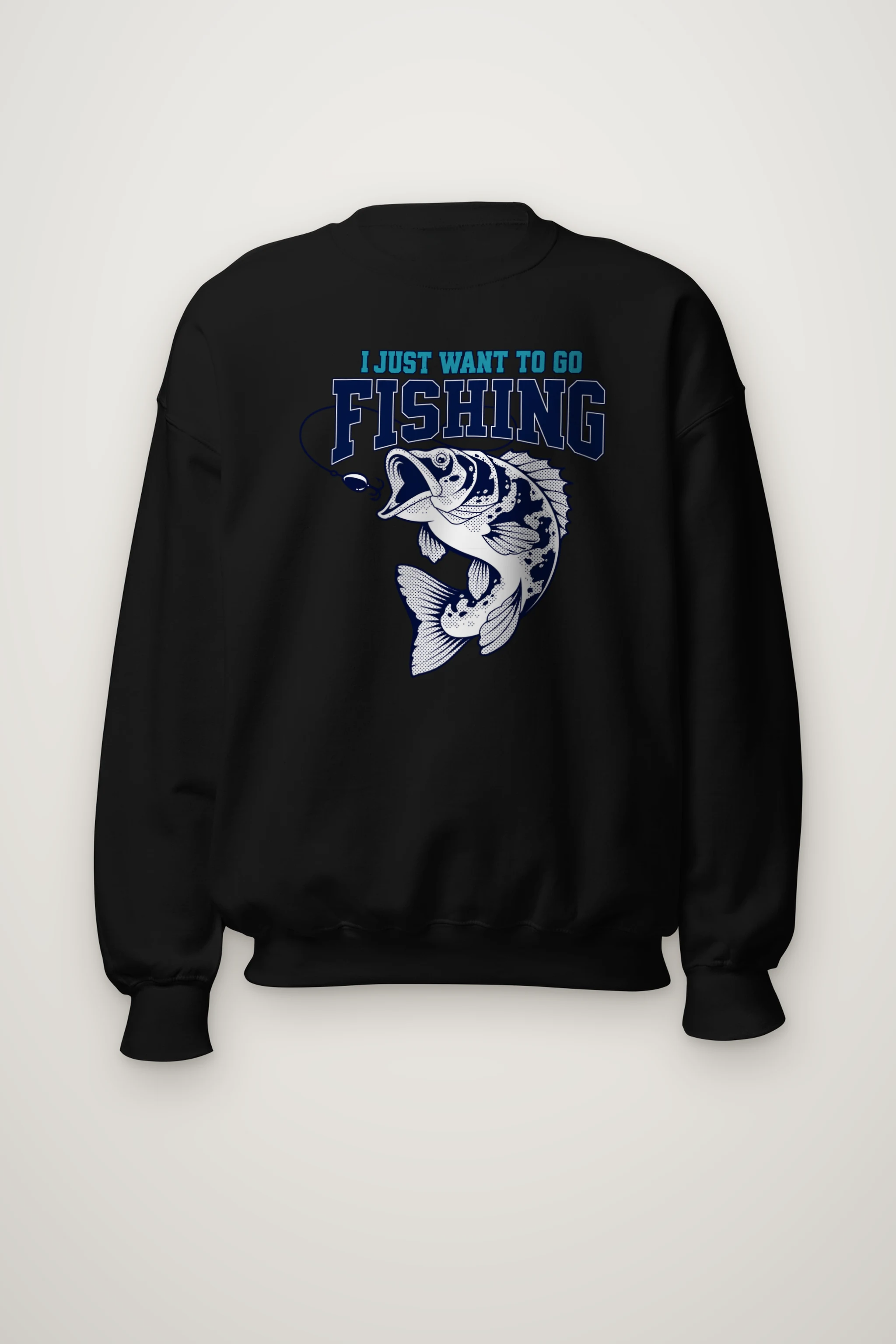 "I Just Want To Go Fishing" Heavy Blend Unisex Crewneck Sweatshirt