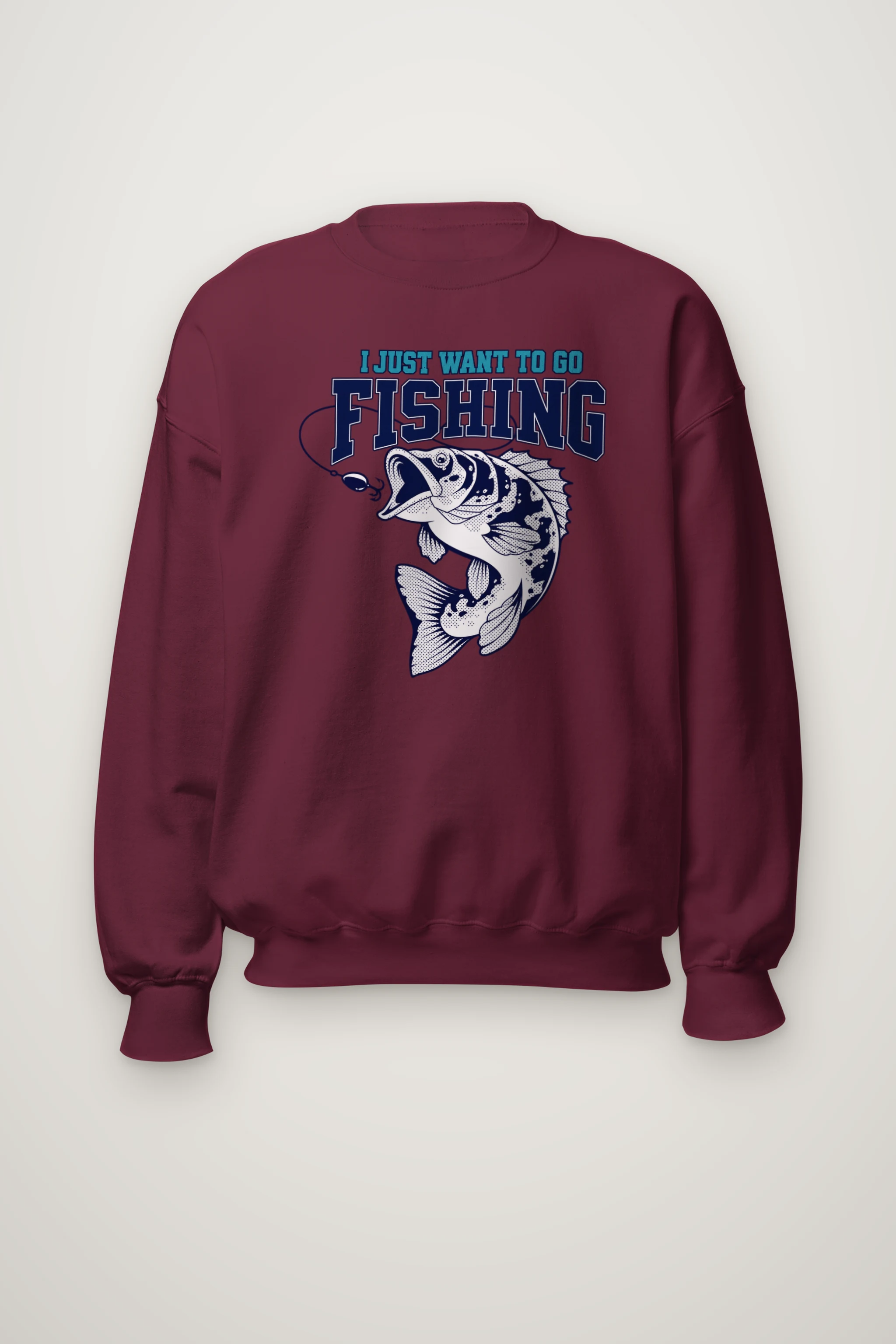 "I Just Want To Go Fishing" Heavy Blend Unisex Crewneck Sweatshirt