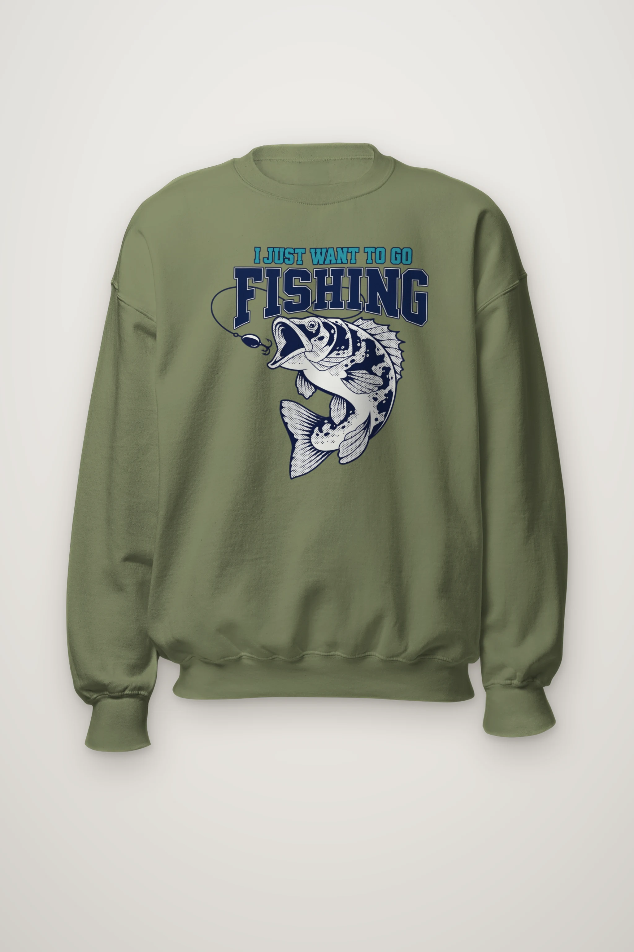 "I Just Want To Go Fishing" Heavy Blend Unisex Crewneck Sweatshirt