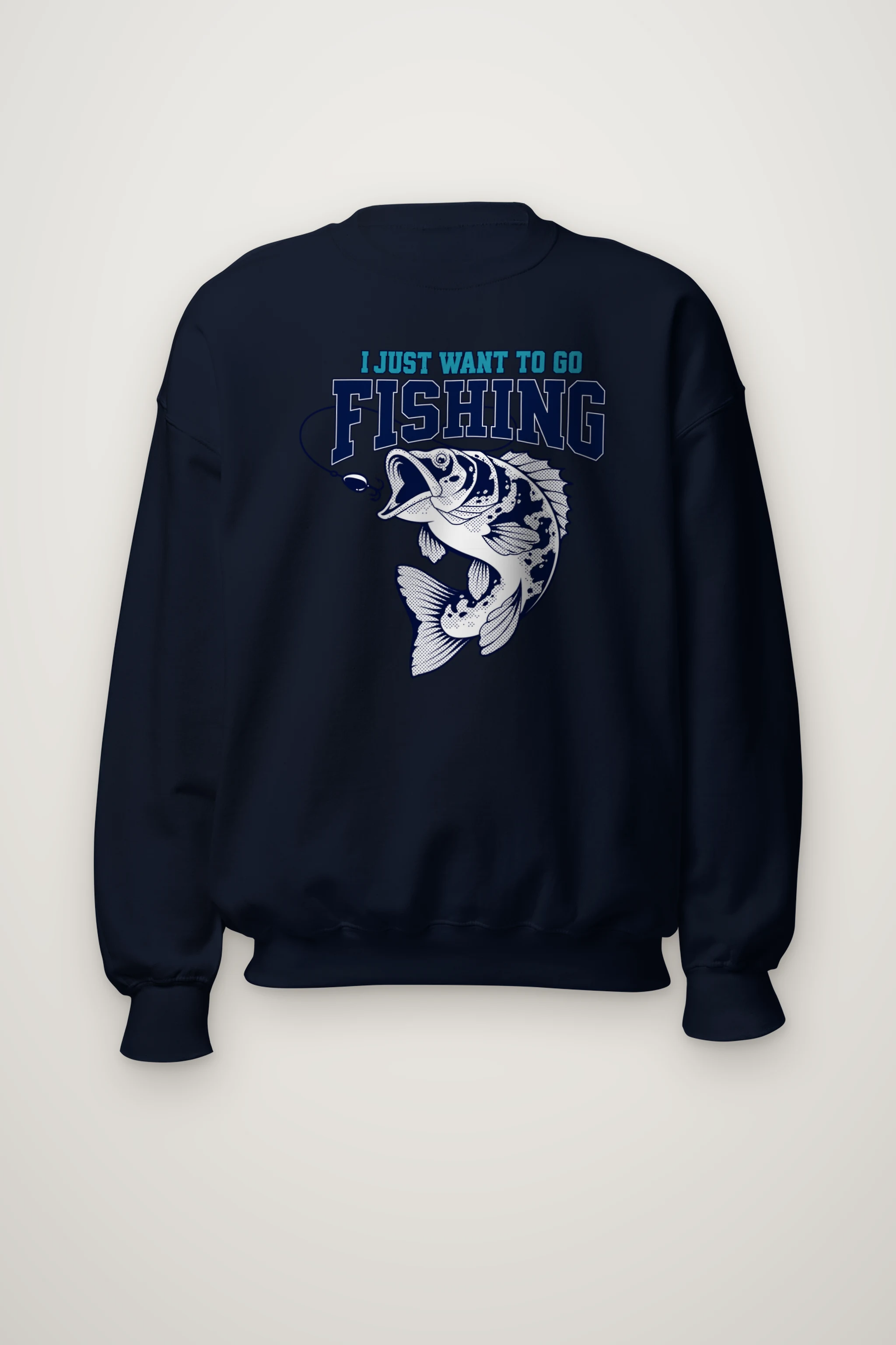 "I Just Want To Go Fishing" Heavy Blend Unisex Crewneck Sweatshirt